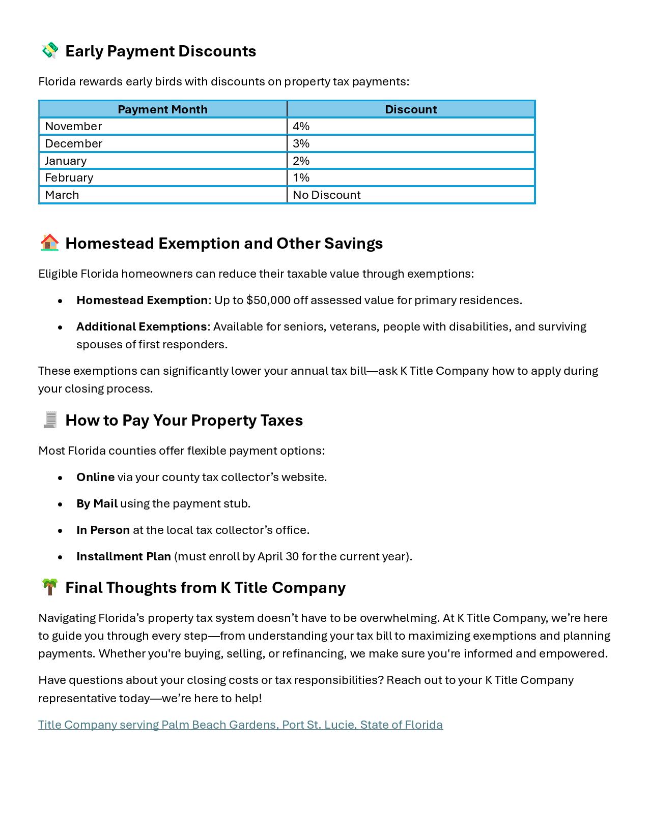 October - Real Estate Taxes in Florida